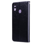 Custodia in pelle a vibrazione orizzontale con texture a cera d'olio stile business per Huawei Honor 8C, con supporto, slot per carte e portafoglio, For Huawei Honor 8C