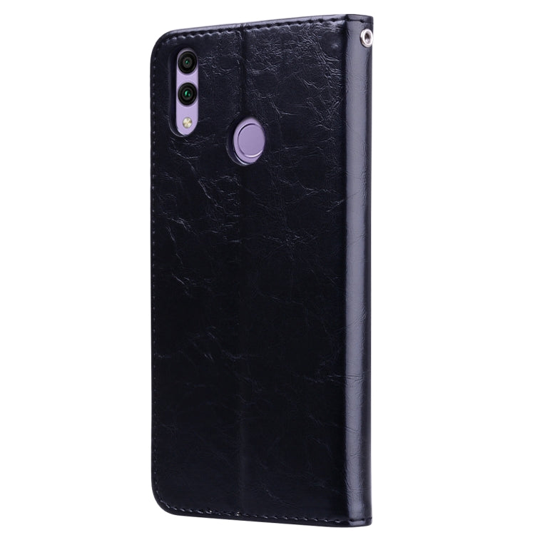 Custodia in pelle a vibrazione orizzontale con texture a cera d'olio stile business per Huawei Honor 8C, con supporto, slot per carte e portafoglio, For Huawei Honor 8C