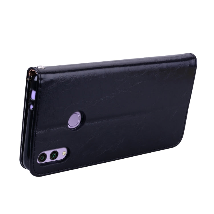 Custodia in pelle a vibrazione orizzontale con texture a cera d'olio stile business per Huawei Honor 8C, con supporto, slot per carte e portafoglio, For Huawei Honor 8C