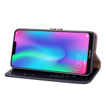 Custodia in pelle a vibrazione orizzontale con texture a cera d'olio stile business per Huawei Honor 8C, con supporto, slot per carte e portafoglio, For Huawei Honor 8C