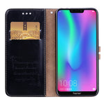 Custodia in pelle a vibrazione orizzontale con texture a cera d'olio stile business per Huawei Honor 8C, con supporto, slot per carte e portafoglio, For Huawei Honor 8C