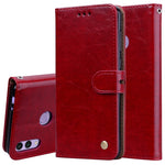 Custodia in pelle a vibrazione orizzontale con texture a cera d'olio stile business per Huawei Honor 8C, con supporto, slot per carte e portafoglio, For Huawei Honor 8C