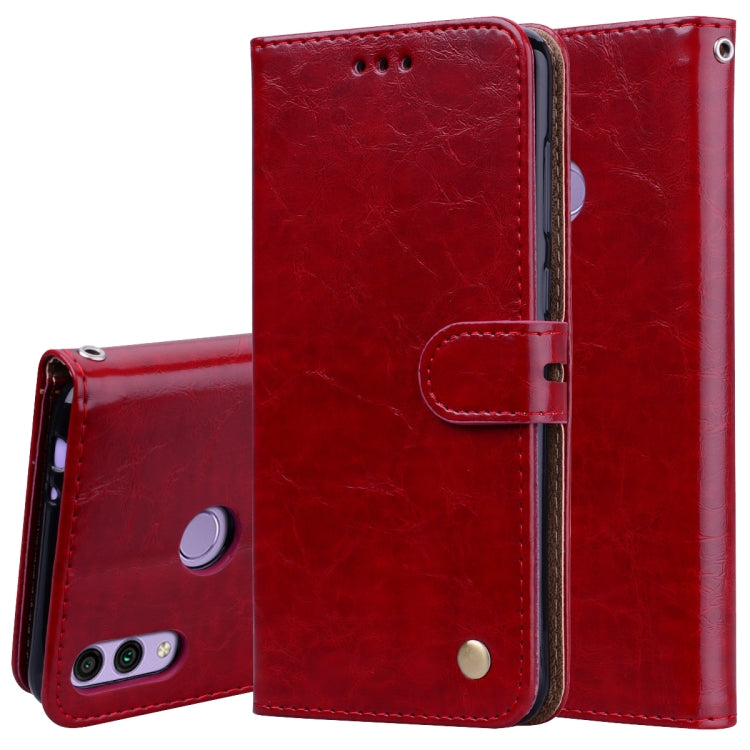 Custodia in pelle a vibrazione orizzontale con texture a cera d'olio stile business per Huawei Honor 8C, con supporto, slot per carte e portafoglio, For Huawei Honor 8C