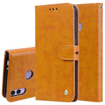 Custodia in pelle a vibrazione orizzontale con texture a cera d'olio stile business per Huawei Honor 8C, con supporto, slot per carte e portafoglio, For Huawei Honor 8C