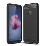 Per Huawei P smart / Enjoy 7S Custodia protettiva posteriore protettiva in TPU antiurto in fibra di carbonio con struttura spazzolata, For Huawei P smart / Enjoy 7S, Huawei P smart / Enjoy 7S, For P smart / Enjoy 7S