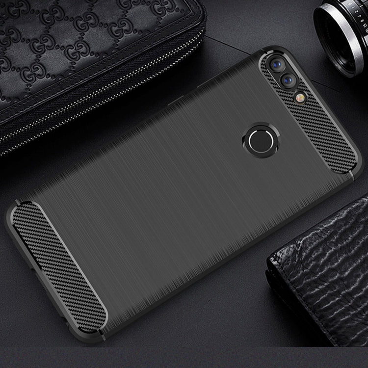 Per Huawei P smart / Enjoy 7S Custodia protettiva posteriore protettiva in TPU antiurto in fibra di carbonio con struttura spazzolata, For Huawei P smart / Enjoy 7S, Huawei P smart / Enjoy 7S, For P smart / Enjoy 7S
