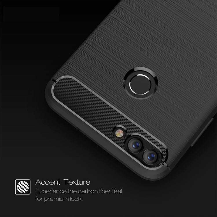 Per Huawei P smart / Enjoy 7S Custodia protettiva posteriore protettiva in TPU antiurto in fibra di carbonio con struttura spazzolata, For Huawei P smart / Enjoy 7S, Huawei P smart / Enjoy 7S, For P smart / Enjoy 7S