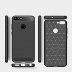 Per Huawei P smart / Enjoy 7S Custodia protettiva posteriore protettiva in TPU antiurto in fibra di carbonio con struttura spazzolata, For Huawei P smart / Enjoy 7S, Huawei P smart / Enjoy 7S, For P smart / Enjoy 7S