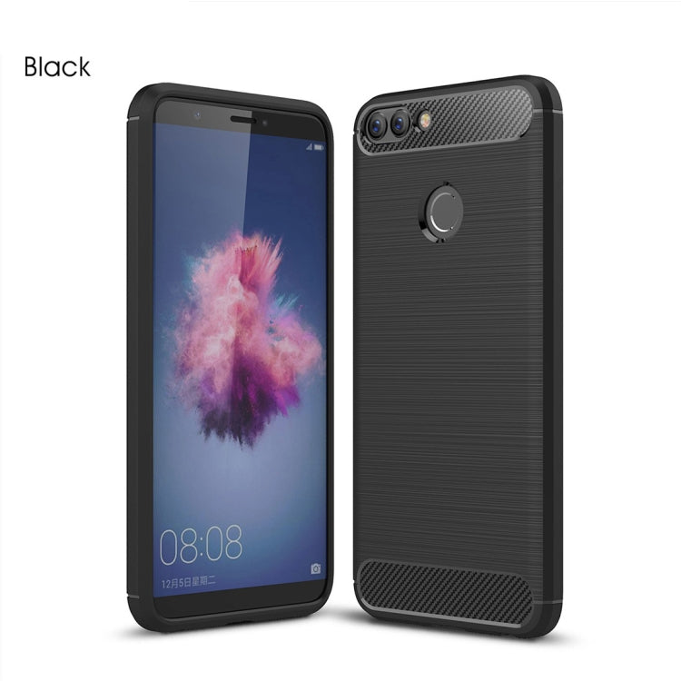 Per Huawei P smart / Enjoy 7S Custodia protettiva posteriore protettiva in TPU antiurto in fibra di carbonio con struttura spazzolata, For Huawei P smart / Enjoy 7S, Huawei P smart / Enjoy 7S, For P smart / Enjoy 7S