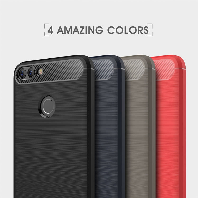 Per Huawei P smart / Enjoy 7S Custodia protettiva posteriore protettiva in TPU antiurto in fibra di carbonio con struttura spazzolata, For Huawei P smart / Enjoy 7S, Huawei P smart / Enjoy 7S, For P smart / Enjoy 7S