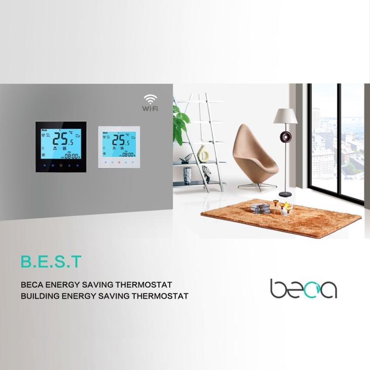 2-Pipe Programmable Room Thermostat with LCD Display, Air Conditioning, for Fan Coil Unit, Supports Wi-Fi