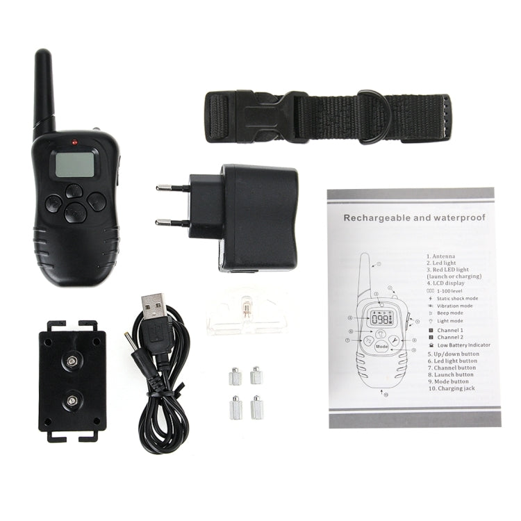 Collare addestramento cani 300m ricaricabile impermeabile LCD
