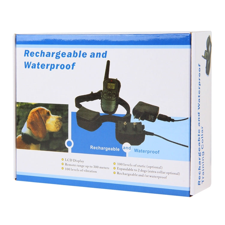 Collare di addestramento per cani da compagnia a distanza da 300 m ricaricabile e impermeabile con display LCD, 300m Remote