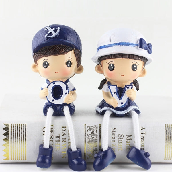 Resina creativa LOVE Navy Family Set Bambole Ornamenti Decorazione camera da letto nuziale Regali, LOVE Navy Family