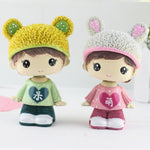 Creativo resina cartone animato scuotendo la testa adorabile coppia ornamenti auto casa camera da letto decorazione regali, Head Adorkable Couple
