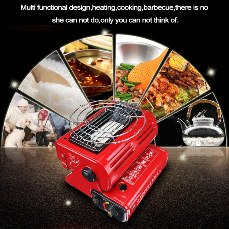 Bruciatore per stufa a gas multifunzionale portatile da viaggio per campeggio all'aperto, alimentato da doppio serbatoio del gas (non incluso), Dual Gas Tank