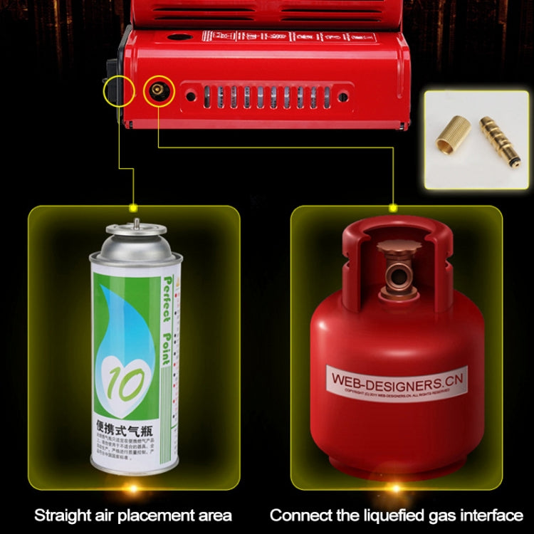 Bruciatore per stufa a gas multifunzionale portatile da viaggio per campeggio all'aperto, alimentato da doppio serbatoio del gas (non incluso), Dual Gas Tank