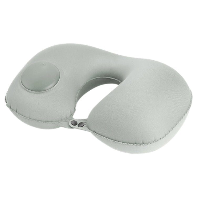 Cuscino per collo a forma di U da viaggio a gonfiaggio automatico di tipo pressa portatile