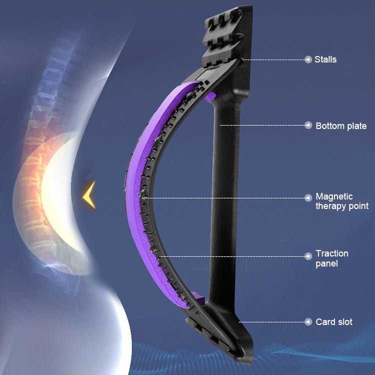 Dispositivo di allungamento per trazione lombare Correttore di postura Supporto per la vita Barella per massaggio alla schiena per sollievo dal dolore alla colonna vertebrale, Black Blue, Black Purple, Black Red, Red White, White Green, White Blue