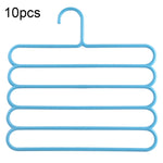 Appendiabiti in plastica multifunzione a 5 strati, pantaloni, sciarpa, cravatta di seta, 5 Layers Pants Hangers