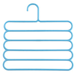 Appendiabiti in plastica multifunzione a 5 strati, pantaloni, sciarpa, cravatta di seta, 5 Layers Pants Hangers