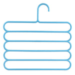 Appendiabiti in plastica multifunzione a 5 strati, pantaloni, sciarpa, cravatta di seta, 5 Layers Pants Hangers