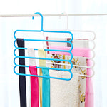 Appendiabiti in plastica multifunzione a 5 strati, pantaloni, sciarpa, cravatta di seta, 5 Layers Pants Hangers