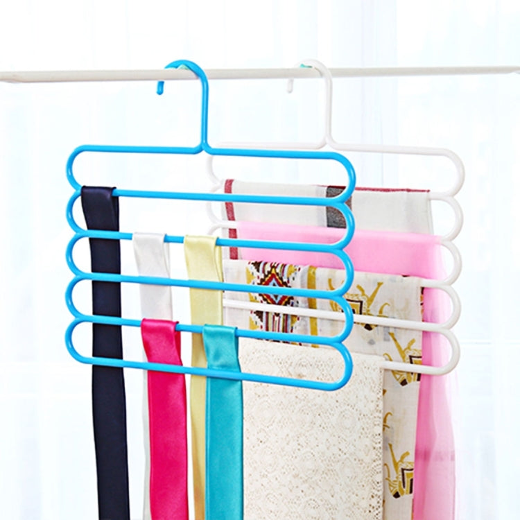 Appendiabiti in plastica multifunzione a 5 strati, pantaloni, sciarpa, cravatta di seta, 5 Layers Pants Hangers