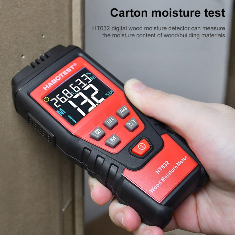 HABOTEST HT632 Rilevatore di umidità del legno portatile multifunzionale con display digitale, HT632