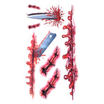 S-045 Adesivo per tatuaggio temporaneo con cicatrice realistica per ferita da terrore di Halloween, S-045/20pcs