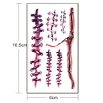 S-169 50 pezzi Adesivo per tatuaggio temporaneo con cicatrice realistica per ferita, terrore di Halloween, S-169/10pcs