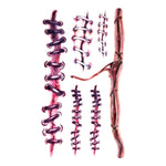 S-169 Adesivo per tatuaggio temporaneo con cicatrice per ferite realistiche di Halloween Terror, S-169/20pcs