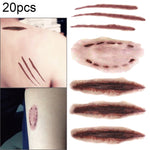 S-250 Adesivo per tatuaggio temporaneo con graffi realistici, cicatrici, ferite di Halloween, terrore di Halloween, S-250/20pcs