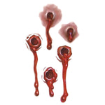 S-251 50 pezzi Adesivo per tatuaggio temporaneo con sangue realistico per ferita da proiettile di Halloween Terror, S-251/10pcs