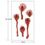 S-251 50 pezzi Adesivo per tatuaggio temporaneo con sangue realistico per ferita da proiettile di Halloween Terror, S-251/10pcs