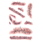 S-263 50 pezzi Adesivo per tatuaggio temporaneo con cicatrice realistica per ferita, terrore di Halloween, S-263/10pcs