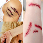 V-061 50 pezzi adesivo per tatuaggio temporaneo con cicatrice da ferita, graffi realistici, ferita da terrore di Halloween, V-061/2pcs