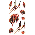 S-024 100 adesivi per tatuaggi temporanei con cicatrice per ferite e ferite realistiche di Halloween Terror, S-024/20pcs