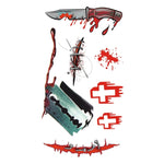 S-299 50 pezzi Adesivo per tatuaggio temporaneo con cicatrice realistica per ferita da terrore di Halloween, S-299/10pcs