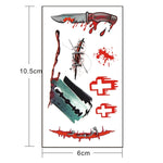 S-299 50 pezzi Adesivo per tatuaggio temporaneo con cicatrice realistica per ferita da terrore di Halloween, S-299/10pcs
