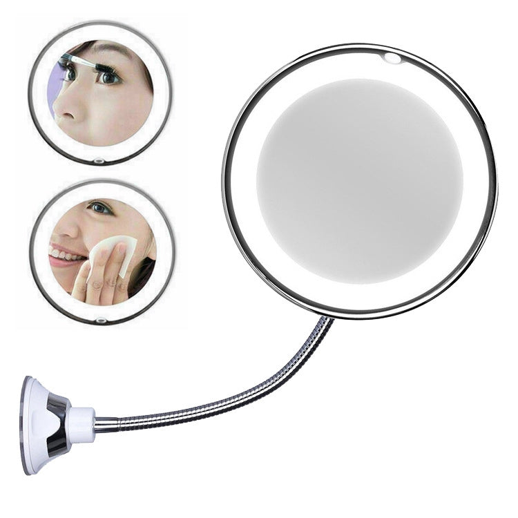 Specchio trucco pieghevole LED con ventosa 19.5x22.5cm