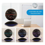 Globo a levitazione magnetica inglese illuminante con rotazione da 6 pollici, ornamenti artigianali per ufficio, spina europea, Black EU Plug, Baby Blue EU Plug