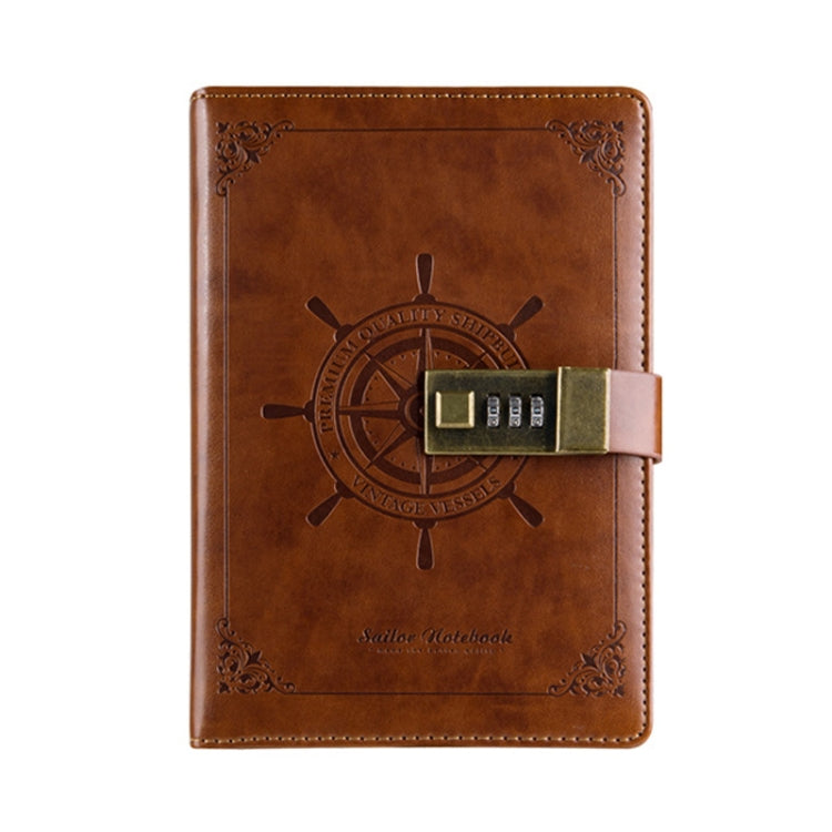 Diario per notebook da marinaio con copertina in PU retrò B6 con blocco password