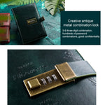 Diario per notebook con copertina in PU retrò B6 con blocco password