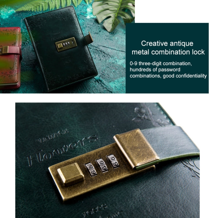 Diario per notebook con copertina in PU retrò B6 con blocco password