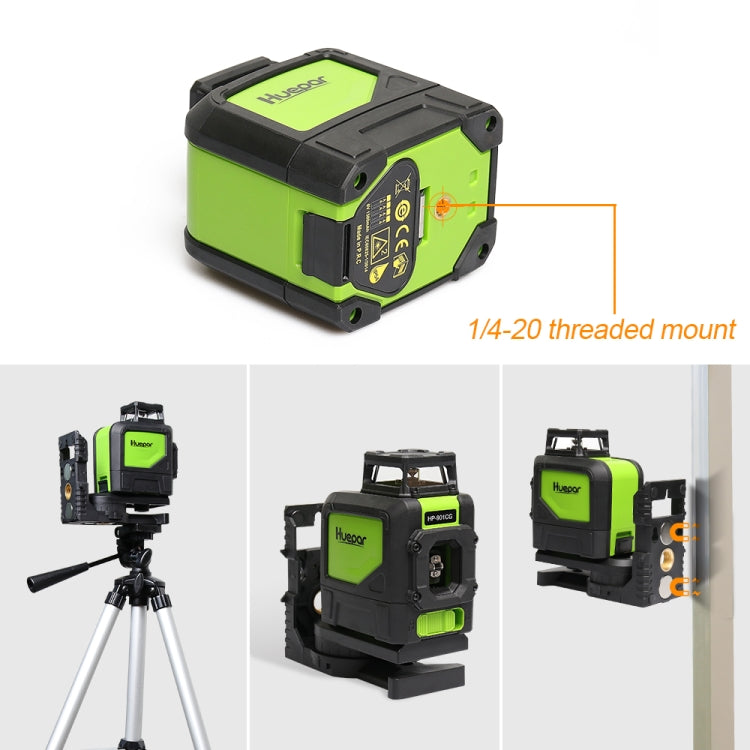 901CG Laser Level H360 Degree / V130 Degree Wall and Floor Coverage 5-Line Green Beam IP54 Water/Dust Resistant