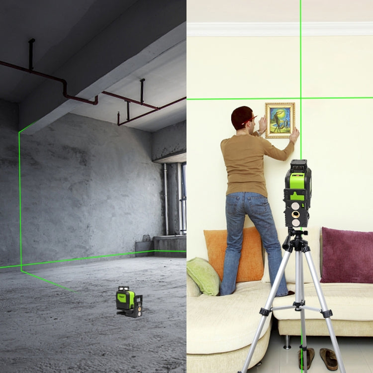 901CG Laser Level H360 Degree / V130 Degree Wall and Floor Coverage 5-Line Green Beam IP54 Water/Dust Resistant