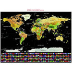 Forniture per ufficio scolastico e didattico Mappa del mondo da grattare con bandiere nazionali, dimensioni: 82,6 x 59,5 cm, With Flags
