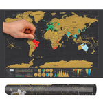 Forniture per ufficio scolastico e didattico Mappa del mondo da grattare, dimensioni: 82,5 x 59,3 cm, Without Flags
