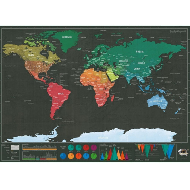 Forniture per ufficio scolastico e didattico Mappa del mondo da grattare, dimensioni: 82,5 x 59,3 cm, Without Flags